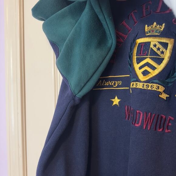 Vtg 90s Limited Too Crewneck Sweatshirt Size 16 Preppy Crest Academia Embroider - Picture 7 of 7